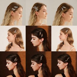Water Diamond Hair Clip, Versatile and Luxurious Side One-Piece Clip for Women, High-End Accessory for Bridal Hair Decoration