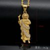 Vintage Titanium Steel St. Jude Gold Plated God YS Pendant - 图片 2