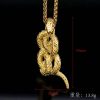 Stainless steel gold-plated snake pendant - 图片 5