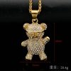 hiphop glasses bear titanium steel pendant - 图片 2