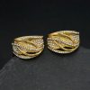 Fine Stainless Steel Ring with Diamonds and Intricate Winding Design for the Index Finger - 图片 6