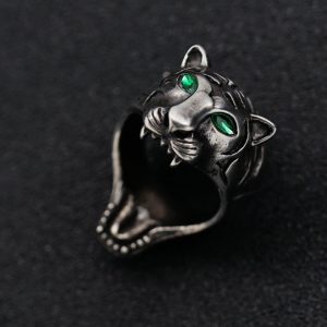 Stainless Steel Retro Personalized Tiger Head Men's Ring