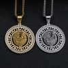 Stainless steel round full diamond hollow lion head pendant - 图片 2