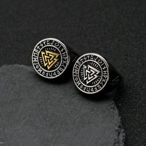 Viking Celtic Knot Ti Steel Ring, Viking Rune Stainless Steel Finger Ring