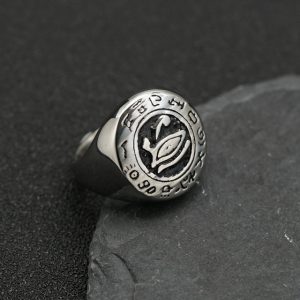 Ancient Egyptian Horus Eye Stainless Steel Ring, Pharaoh Eagle Head God's Eye Ring