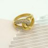 Retro Ring, Ins Style Versatile Stainless Steel Plated with 18K Gold Interlocking Knot Ring for Women - 图片 2