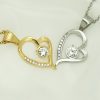 Heart-shaped stainless steel diamond-encrusted love pendant, Valentine's Day 520 necklace gift. - 图片 4