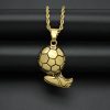 Stainless Steel World Cup Football Shoes Necklace, Titanium Steel Plating Drip Oil Men's Pendant - 图片 4