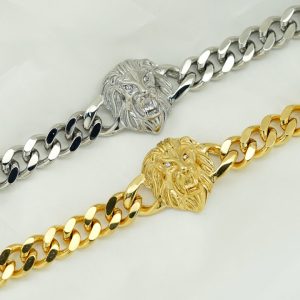 Titanium Steel Animal Lion Head Bracelet