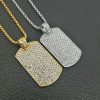 HIPHOP jewelry, stainless steel color-preserving gold-plated full diamond square pendant necklace - 图片 5