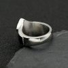 Viking Thor's Hammer Titanium Steel Ring, Nordic Viking Rune Triangular Knot Stainless Steel Ring Jewelry - 图片 3
