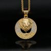 Sun lion head stainless steel gold-plated high-color retention pendant - 图片 2