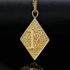 18K plating letter symbol 1%ER square 316 stainless steel pendant - 图片 2