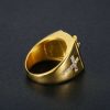 Gold-plated diamond-studded stainless steel Jesus cross ring - 图片 3