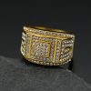 Hip-hop Trend Stainless Steel Full Diamond Men's Domineering Ring - 图片 2