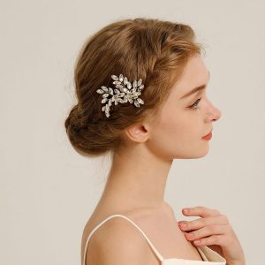 Wedding Hair Accessories, Ancient-Style Hairpin, Handmade U-Shaped Hair Comb with Rhinestone for Bride's Updo
