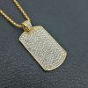 HIPHOP jewelry, stainless steel color-preserving gold-plated full diamond square pendant necklace - 图片 4