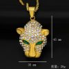 Hip-hop stainless steel full-diamond leopard head pendant for necklace - 图片 2