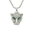 Hip-hop stainless steel full-diamond leopard head pendant for necklace - 图片 5