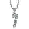 HIPHOP new stainless steel vacuum gold-plated diamond No. 7 digital pendant - 图片 2