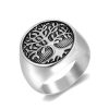 Hip Hop Retro Ring Titanium Steel Gold Plated Oil Tree of Life Men's Ring - 图片 4
