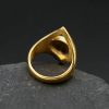 Titanium Steel Color-Preserving Electroplated Blue Angel's Eye Ring - 图片 3