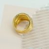 Uncommon Personalized Titanium Steel Electroplated 18K Gold Double Row Drill Ring - 图片 3