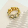 Titanium Steel Chain Interlocking Geometric Ring Bangle Hand Jewelry - 图片 3