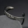 Vintage Open Mouth Viking Rune Stainless Steel Bangle Factory Direct Sale Titanium Steel Jewelry - 图片 4