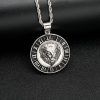 HIPHOP Fashion Trend Titanium Steel Round Brand Rune Smear Lion Head Pendant - 图片 3