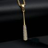 Hiphop Diamond Embellished Baseball Bat Trendy Titanium Steel Pendant - 图片 2