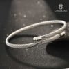 Titanium Steel Bracelet Couple's Edition, Stainless Steel Coil Head Fashionable Trendy Personalized Adjustable High-End Sense Bangle - 图片 2