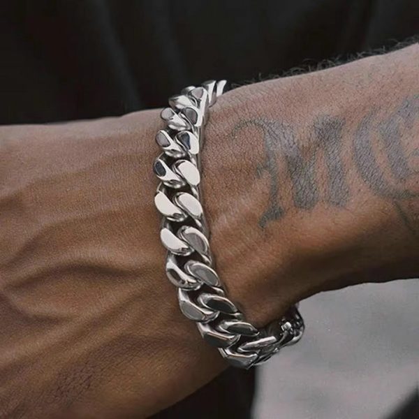 Titanium Steel Cuban Bracelet for Men, Non-Fading, Majestic and Unique Trendy Hip Hop Jewelry