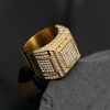 Hip-hop Nightclub Stainless Steel Full Diamond Men's Overbearing Ring - 图片 5