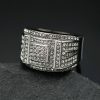 Hip-hop Trend Stainless Steel Full Diamond Men's Domineering Ring - 图片 3