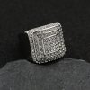 Titanium Steel Four-Layer Full Diamond Luxury Hip Hop Men's Ring - 图片 3