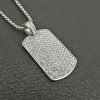 HIPHOP jewelry, stainless steel color-preserving gold-plated full diamond square pendant necklace - 图片 3