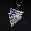 Independence Day Triangle Eagle Head Badge Stainless Steel Pendant - 图片 3