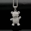 hiphop glasses bear titanium steel pendant - 图片 3
