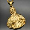Classic Retro Titanium Steel St.Jude Half-Gilded YS Pendant - 图片 4