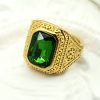 Large Gemstone Square Casting Ring in Stainless Steel, Colorful Gemstone Men's Ring - 图片 3