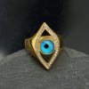 Titanium Steel Color-Preserving Electroplated Blue Angel's Eye Ring - 图片 4
