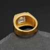 Titanium Steel Gold-Plated Diamond-Encrusted Luxury Inlay 3A Zircon HIP-HOP Men's Ring - 图片 4