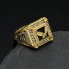 Full Diamond Eagle Titanium Steel Ring, Majestic Men's Eagle-themed Ring with Surrounding Diamond Embedding - 图片 7