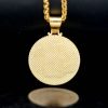 Titanium steel round brand rune 18k gold lion head point diamond pendant - 图片 3