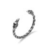 Titanium Steel Retro Viking Myth Raven Bracelet, Opening Double-Head Stainless Steel Bangle - 图片 4