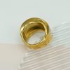 Fine Jewelry: Stainless Steel Ring with 18K Gold Plating and Micro-Pave Setting for Women - 图片 4