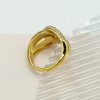 Retro Ring, Ins Style Versatile Stainless Steel Plated with 18K Gold Interlocking Knot Ring for Women - 图片 3