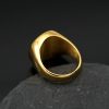Retro Tai Chi Pattern Black and White Diamond Stainless Steel Ring for Men Titanium Steel Bangle - 图片 2