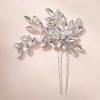 Wedding Hair Accessories, Ancient-Style Hairpin, Handmade U-Shaped Hair Comb with Rhinestone for Bride's Updo - 图片 4